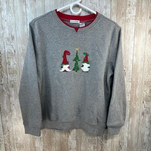 Hastings & Smith  Womens Pullover Sweatshirt Christmas Tree Holiday ‎ Size PM